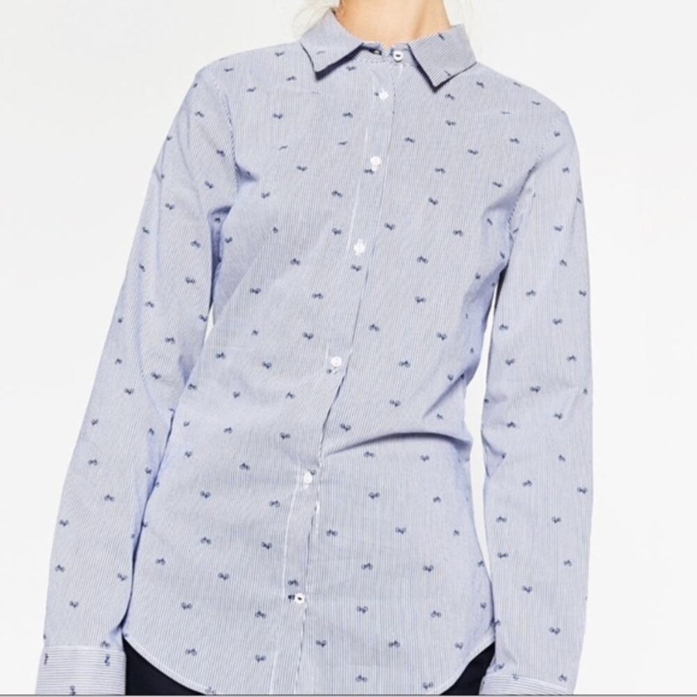 Zara Basic| Bicycle Pattern Button Down - Picture 14 of 14